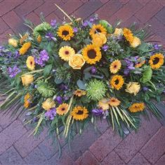 Sunflower casket spray 